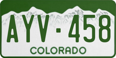 CO license plate AYV458