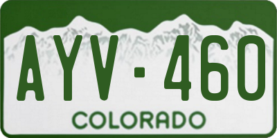 CO license plate AYV460