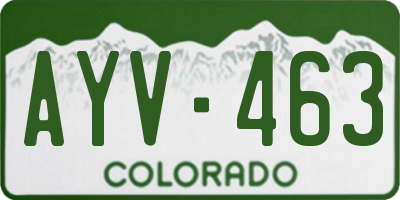 CO license plate AYV463