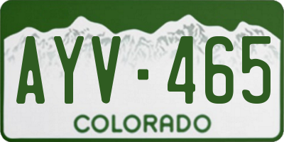 CO license plate AYV465