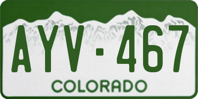 CO license plate AYV467