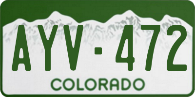 CO license plate AYV472