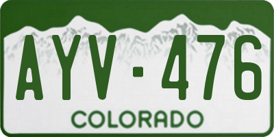 CO license plate AYV476