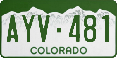 CO license plate AYV481
