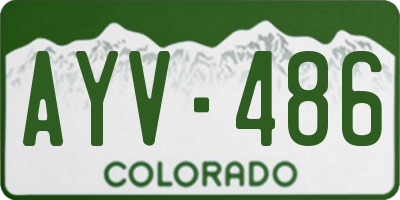CO license plate AYV486
