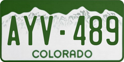 CO license plate AYV489