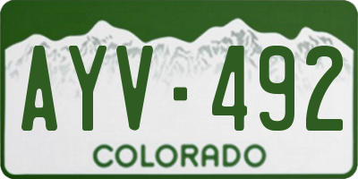 CO license plate AYV492