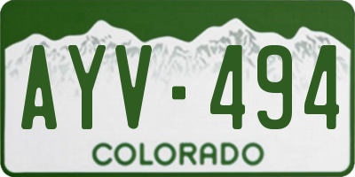 CO license plate AYV494
