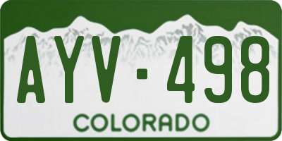 CO license plate AYV498