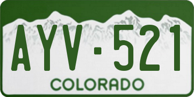 CO license plate AYV521