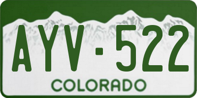 CO license plate AYV522