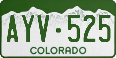 CO license plate AYV525
