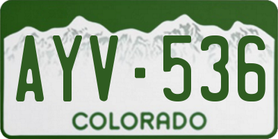 CO license plate AYV536