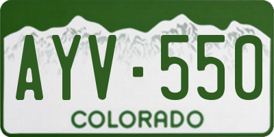 CO license plate AYV550