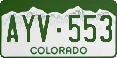 CO license plate AYV553