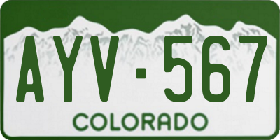 CO license plate AYV567