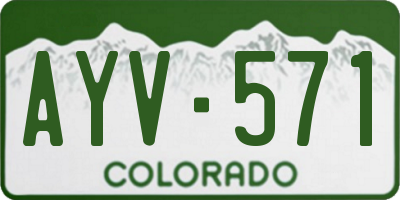 CO license plate AYV571
