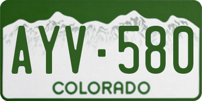 CO license plate AYV580