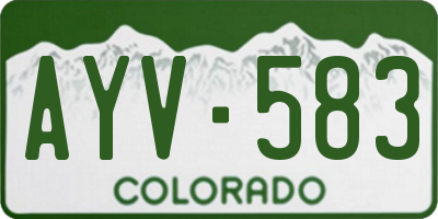 CO license plate AYV583
