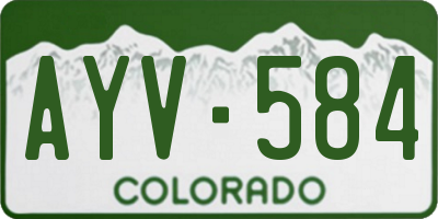 CO license plate AYV584