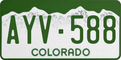 CO license plate AYV588