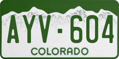 CO license plate AYV604
