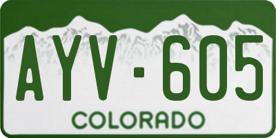 CO license plate AYV605