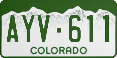 CO license plate AYV611