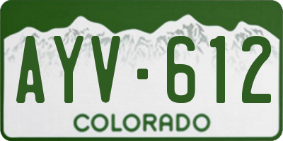CO license plate AYV612
