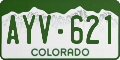 CO license plate AYV621