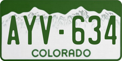 CO license plate AYV634