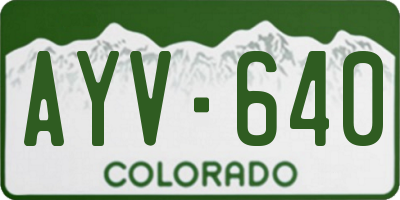 CO license plate AYV640