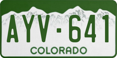 CO license plate AYV641