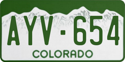 CO license plate AYV654