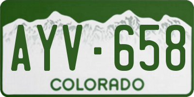 CO license plate AYV658