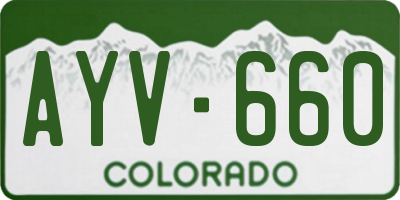 CO license plate AYV660