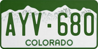 CO license plate AYV680