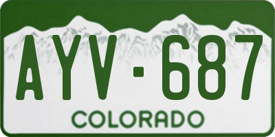 CO license plate AYV687