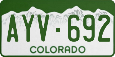 CO license plate AYV692