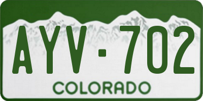 CO license plate AYV702