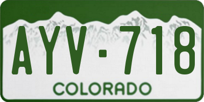CO license plate AYV718
