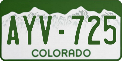 CO license plate AYV725