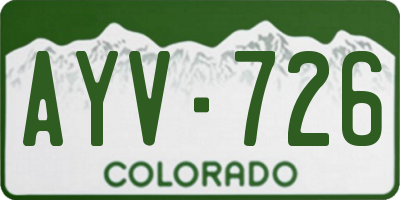 CO license plate AYV726