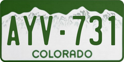 CO license plate AYV731