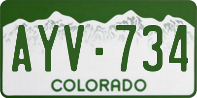 CO license plate AYV734