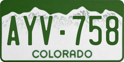 CO license plate AYV758