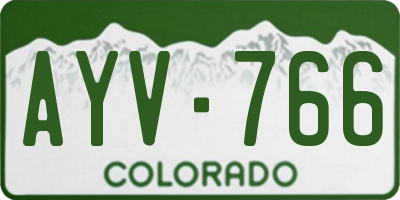CO license plate AYV766