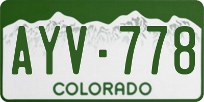 CO license plate AYV778