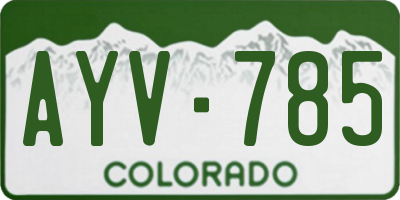 CO license plate AYV785