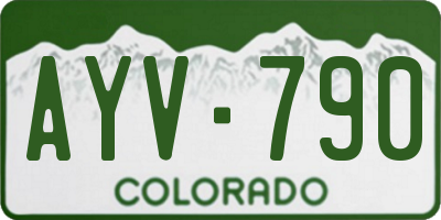 CO license plate AYV790